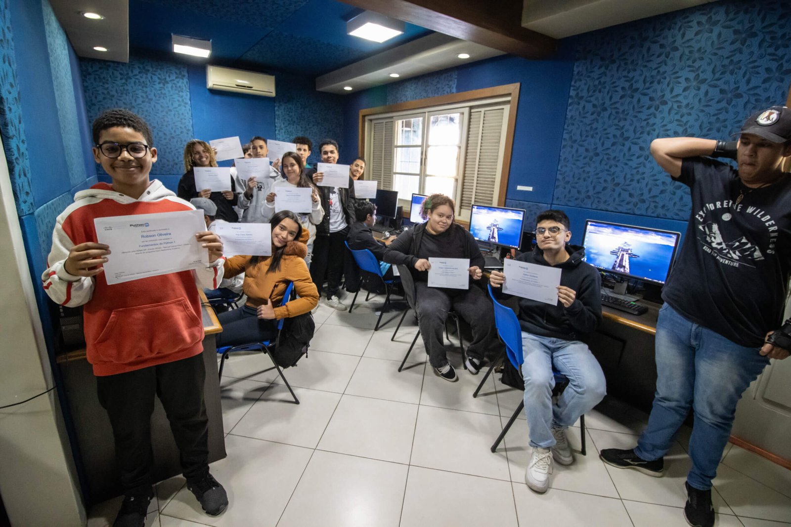 Formandos da turma de Programação em Python